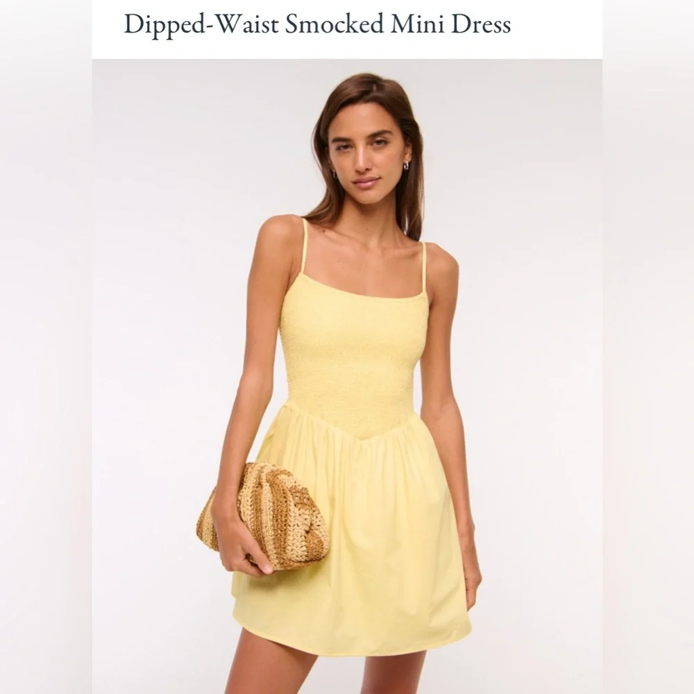 dipped waist smocked mini dress Hadley Drop Waist Smocked Mini Dress